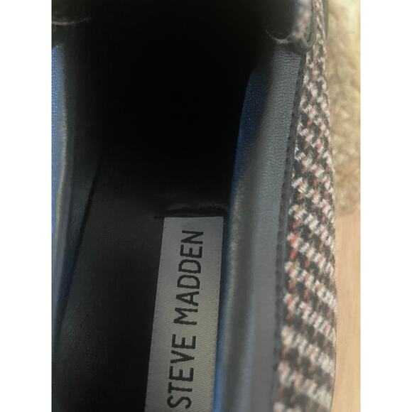 Steve Madden Women's Beth Heel Brown Plaid Loafer, S88 - Picture 7 of 8